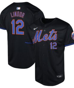 Francisco Lindor New York MetsYouth Alternate Limited Player Jersey  Black