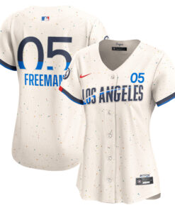 Freddie Freeman Los Angeles DodgersWomen_s 2024 City Connect Limited Player Jersey  Cream
