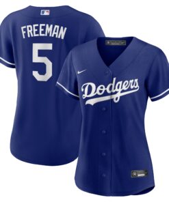 Freddie Freeman Los Angeles DodgersWomen_s Alternate Replica Player Jersey  Royal