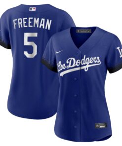 Freddie Freeman Los Angeles DodgersWomen_s City Connect Replica Player Jersey  Royal