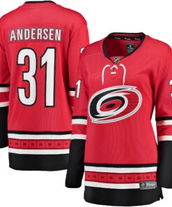 Frederik Andersen Carolina Hurricanes Fanatics Women_s Alternate Breakaway Player Jersey  Red