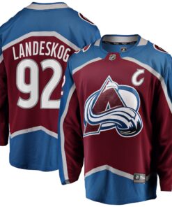 Gabriel Landeskog Colorado Avalanche Fanatics Captain Patch Home Breakaway Jersey  Burgundy