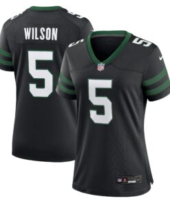 Garrett Wilson New York Jets  Women_s Alternate Game Jersey  Legacy Black
