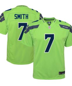 Geno Smith Seattle Seahawks  Youth Alternate Player Game Jersey  Neon Green