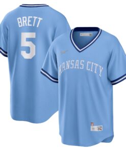 George Brett Kansas City RoyalsRoad Cooperstown Collection Player Jersey  Light Blue