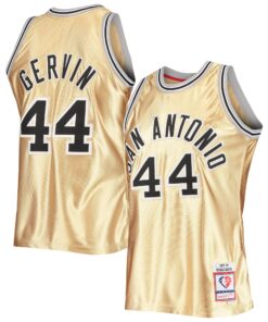 George Gervin San Antonio Spurs Mitchell &amp Ness 75th Anniversary 197778 Hardwood Classics Swingman Jersey - Gold