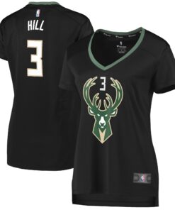 George Hill Milwaukee Bucks Fanatics Women's Fast Break Replica Player Jersey - Statement Edition - Black