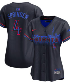 George Springer Toronto Blue JaysWomen_s 2024 City Connect Limited Player Jersey  Navy