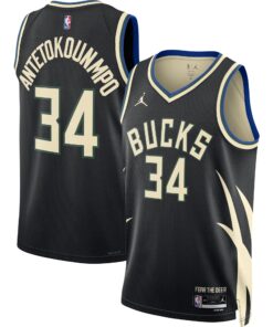 Giannis Antetokounmpo Milwaukee Bucks Jordan Brand Unisex Swingman Jersey - Statement Edition - Black