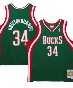 Giannis Antetokounmpo Milwaukee Bucks Mitchell &amp Ness 201314 Hardwood Classics Swingman Jersey - Hunter Green