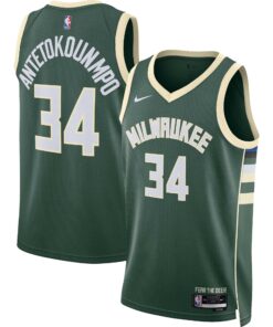 Giannis Antetokounmpo Milwaukee Bucks Unisex Swingman Jersey - Icon Edition - Hunter Green