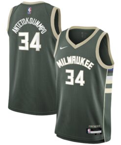 Giannis Antetokounmpo Milwaukee Bucks Youth Swingman Jersey - Icon Edition - Hunter Green