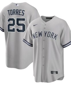 Gleyber Torres New York YankeesRoad Replica Player Name Jersey  Gray