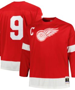 Gordie Howe Detroit Red Wings Mitchell amp Ness Big amp Tall 1960 Captain Patch Blue Line Player Jersey  Red
