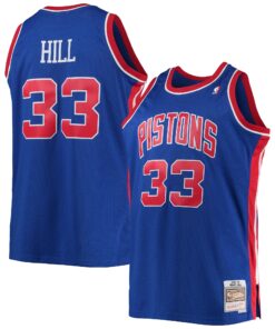 Grant Hill Detroit Pistons Mitchell &amp Ness 199596 Big &amp Tall Hardwood Classics Swingman Jersey - Blue