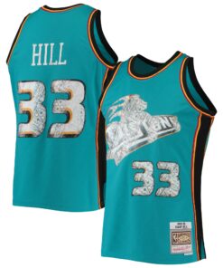 Grant Hill Detroit Pistons Mitchell &amp Ness 199899 Hardwood Classics NBA 75th Anniversary Diamond Swingman Jersey - Teal