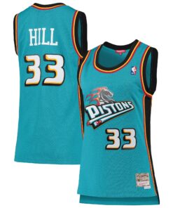 Grant Hill Detroit Pistons Mitchell &amp Ness Women's 199899 Hardwood Classics Swingman Jersey - Teal
