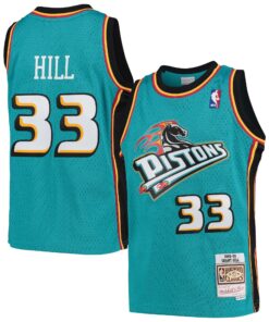 Grant Hill Detroit Pistons Mitchell &amp Ness Youth 1998-99 Hardwood Classics Swingman Jersey - Teal