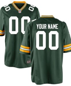 Green Bay Packers  Youth Custom Game Jersey  Green