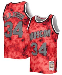 Hakeem Olajuwon Houston Rockets Mitchell &amp Ness 199394 Galaxy Swingman Jersey - Red