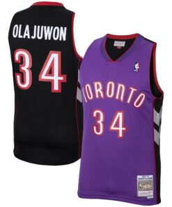 Hakeem Olajuwon Toronto Raptors Mitchell &amp Ness 200102 Hardwood Classics Swingman Jersey - Purple