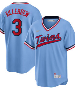 Harmon Killebrew Minnesota TwinsRoad Cooperstown Collection Player Jersey  Light Blue