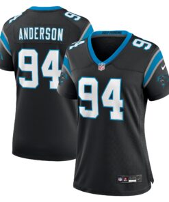 Henry Anderson Carolina Panthers  Women_s Team Game Jersey  Black
