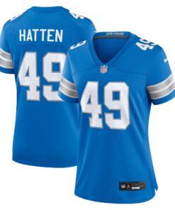 Hogan Hatten Detroit Lions  Women_s Game Jersey   Blue