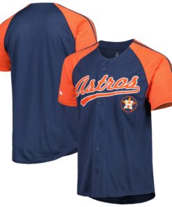 Houston Astros Stitches ButtonDown Raglan Fashion Jersey  Navy