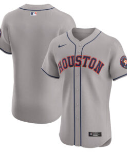  Houston AstrosRoad Vapor Premier Elite Patch Jersey  Gray