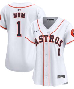 Houston AstrosWomen_s 1 Mom Home Limited Jersey  White