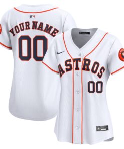 Houston AstrosWomen_s Home Limited Custom Jersey  White
