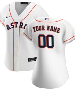 Houston AstrosWomen_s Home Replica Custom Jersey  White