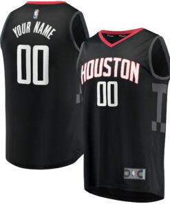 Houston Rockets Fanatics Fast Break Replica Custom Jersey - Statement Edition - Black