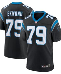 Ikem Ekwonu Carolina Panthers  Game Jersey  Black