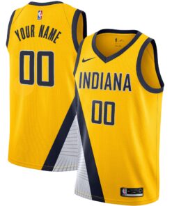 Indiana Pacers 201920 Custom Swingman Jersey Yellow - Statement Edition
