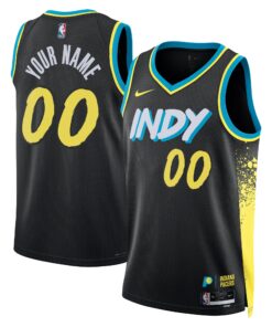  Indiana Pacers Unisex 202324 Custom Swingman Jersey - Black - City Edition
