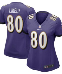 Isaiah Likely Baltimore Ravens  Women_s Player Game Jersey  Purple