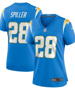 Isaiah Spiller Los Angeles Chargers  Women_s Game Jersey  Powder Blue