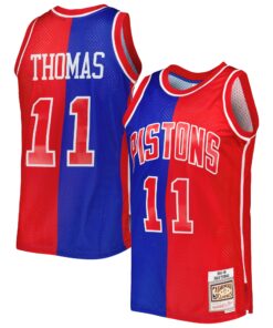 Isiah Thomas Isiah Thomas Mitchell &amp Ness Hardwood Classics 198889 Split Swingman Jersey - BlueRed