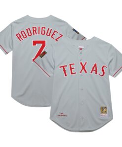 Ivan RodriguezTexas Rangers Mitchell amp Ness 1994 Cooperstown Collection Authentic Dark Jersey  Gray