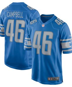 Jack Campbell Detroit Lions  2023 NFL Draft First Round Pick Game Jersey  Blue