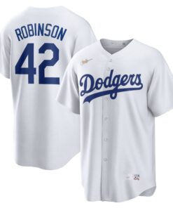 Jackie Robinson Brooklyn DodgersHome Cooperstown Collection Player Jersey  White