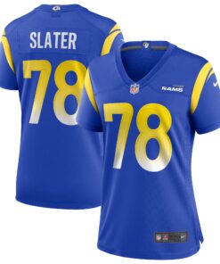 Jackie Slater Los Angeles Rams  Women_s Game Retired Player Jersey  Royal