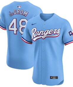 Jacob deGrom Texas RangersAlternate Elite Player Jersey  Light Blue