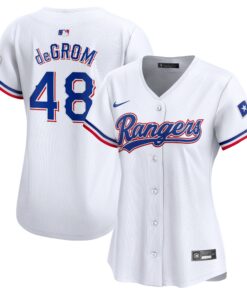 Jacob deGrom Texas RangersWomen_s Home Limited Player Jersey  White