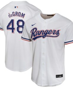 Jacob deGrom Texas RangersYouth Home Game Player Jersey  White