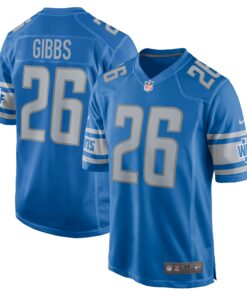 Jahmyr Gibbs Detroit Lions  2023 NFL Draft First Round Pick Game Jersey  Blue