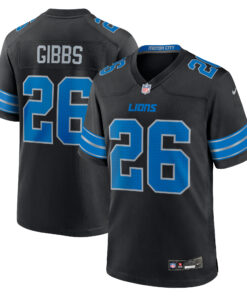 Jahmyr Gibbs Detroit Lions  2nd Alternate Game Jersey  Black
