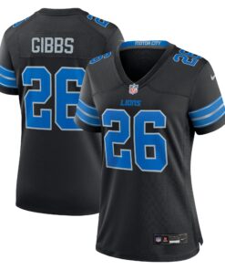 Jahmyr Gibbs Detroit Lions  Women_s 2nd Alternate Game Jersey  Black